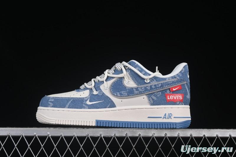 Nike Air Force 1 '07 Low Levi's Denim Patchwork Lace-Up Casual Sneakers - SJ1198-001