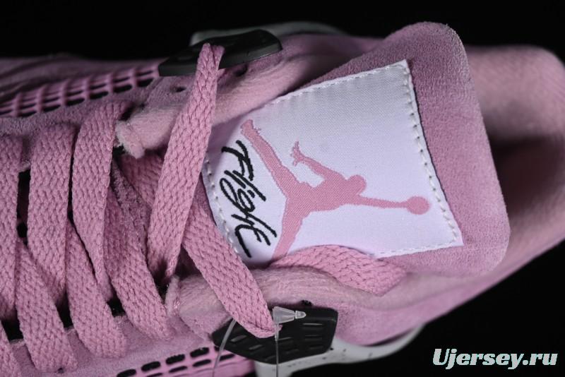 Nike Air Jordan 4 Retro "Orchid" Sneakers with Suede Upper and Cement Grey Accents - AQ9129-501