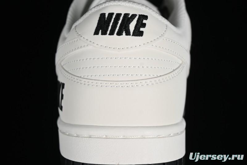 Nike SB Dunk Low Collaboration Three Swooshes Beige Black Color Low Top Casual Skateboarding Shoes - NK5639-321