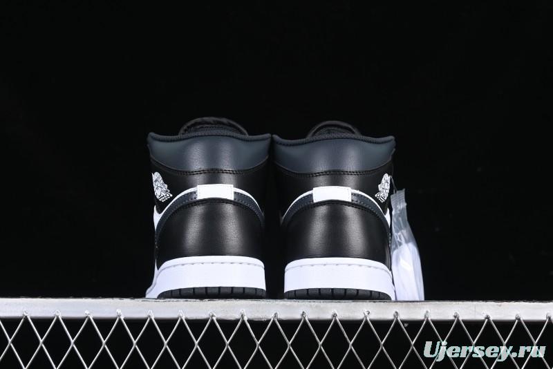 Nike Air Jordan 1 Mid AJ1 Basketball Shoes in Black White Gray - DQ8426-010