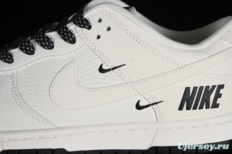 Nike SB Dunk Low Collaboration Three Swooshes Beige Black Color Low Top Casual Skateboarding Shoes - NK5639-321
