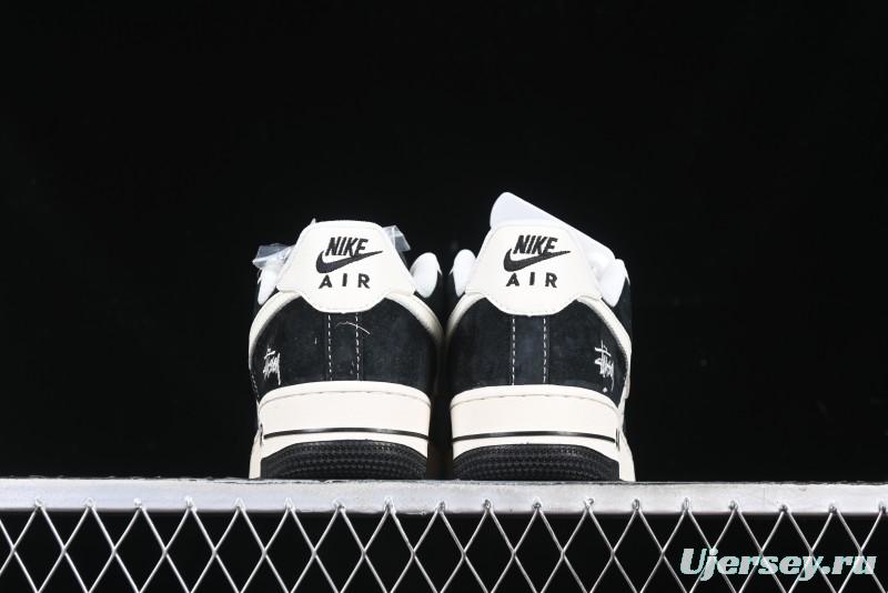 Nike Air Force 1 '07 Low Stussy Collaboration - Black White Casual Sneakers - XZ6188-671