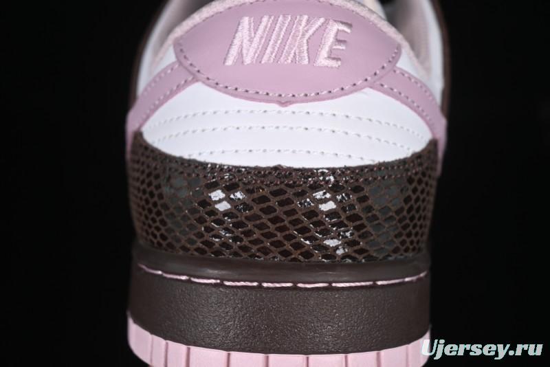 Nike Dunk Low Retro Sneakers in Grey Purple Snakeskin Leather - HV6932-299