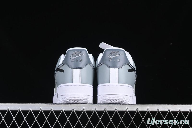 Nike Air Force 1 '07 Low Hand-Painted Broken Hook Casual Sneakers - CV2288-011