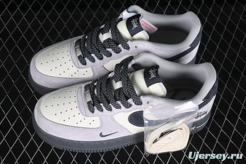 Nike Air Force 1 '07 Low Stussy Collaboration Beige Grey Jade Sole Low-Top Casual Sneakers - XZ6188-196