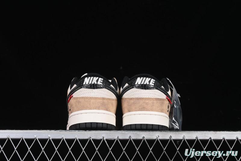 Nike SB Dunk Low Year of the Snake Wheat Black Swoosh Anniversary Custom Low-Top Casual Skate Shoes - YX5066-267