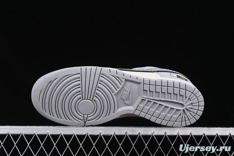 Nike SB Dunk Low The North Face Year of the Snake Grey White Grey Swoosh Anniversary Custom Low-Top Casual Skate Shoes - KK1333-019