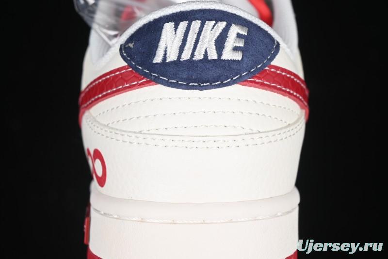 Nike SB Dunk Low Supreme Collaboration Year of the Snake Limited Edition Red Snake Print Anniversary Custom Low-Top Casual Sneakers - XS1086-015