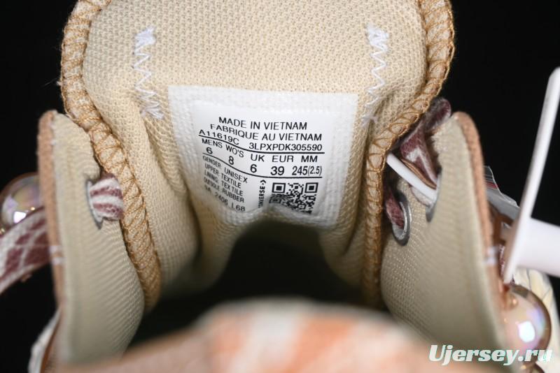 Converse All Star Platform Sneakers in Coffee Bean Milk Tea Color with OrthoLite Insole and Thick Sole for Height Boost - A11619C