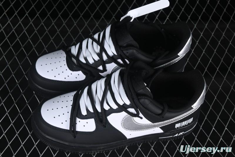 Nike Air Force 1'07 Low Silver Wing Panda Casual Sneakers with Strap - ZH0316-064