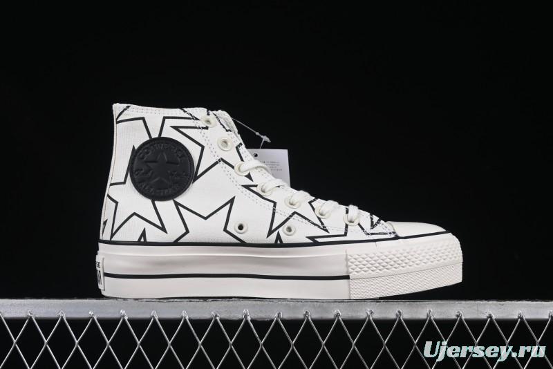 Converse Chuck 70 High Top Sneakers with Star Patch and Thick Sole - 581672C