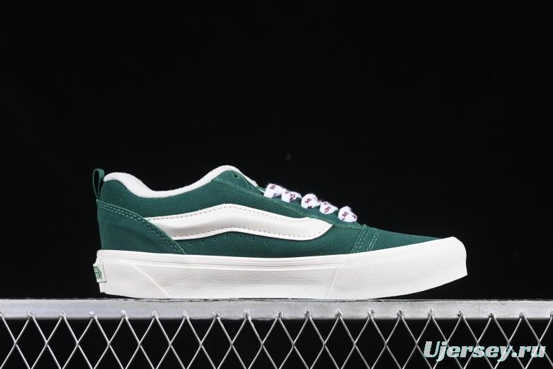 Classic Green Suede Skate Shoes with Signature Wave Design