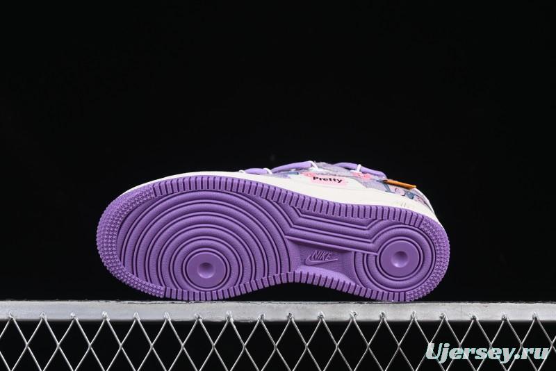 Nike Air Force 1'07 Low "Purple Star" Custom Casual Sneakers - BD7700-220