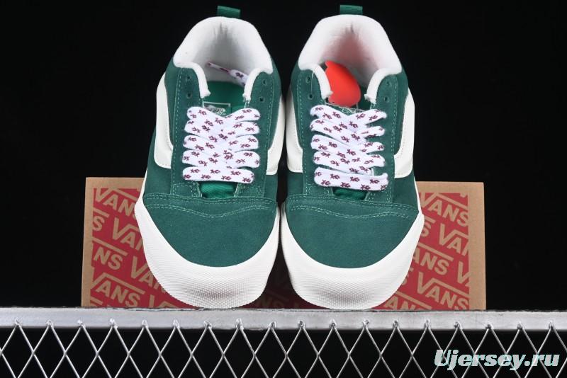 Classic Green Suede Skate Shoes with Signature Wave Design