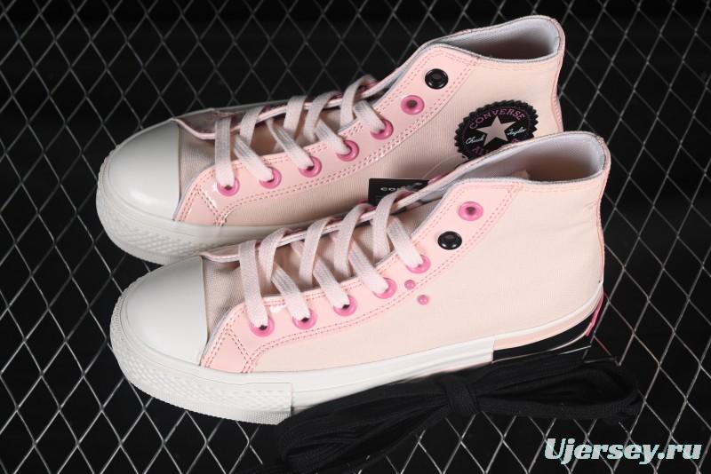 Converse Chuck 70 High Top Platform Sneakers in Pink Color Block Design - A14825C