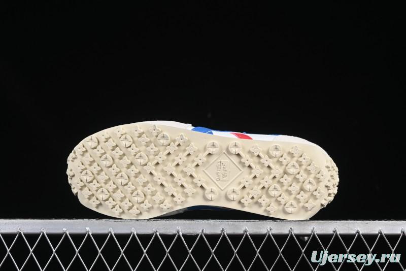 Onitsuka Tiger Vintage Runner Sneakers - White/Grey with Blue & Red Accents