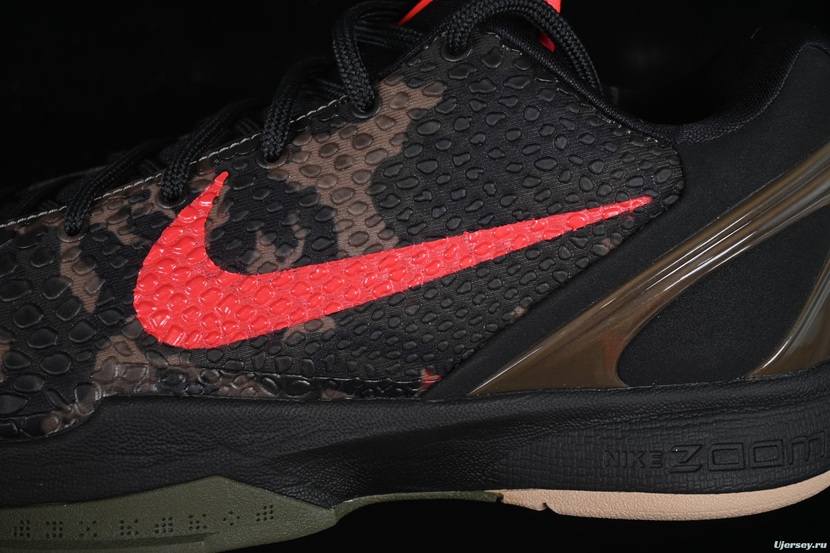 Nike Kobe 6 Protro "Reverse Grinch" Basketball Shoes - Black/Red Camo