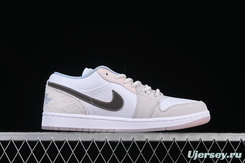 Nike Air Jordan 1 Low AJ1 Carved Pink Low-Top Casual Sneakers - IB8859-101