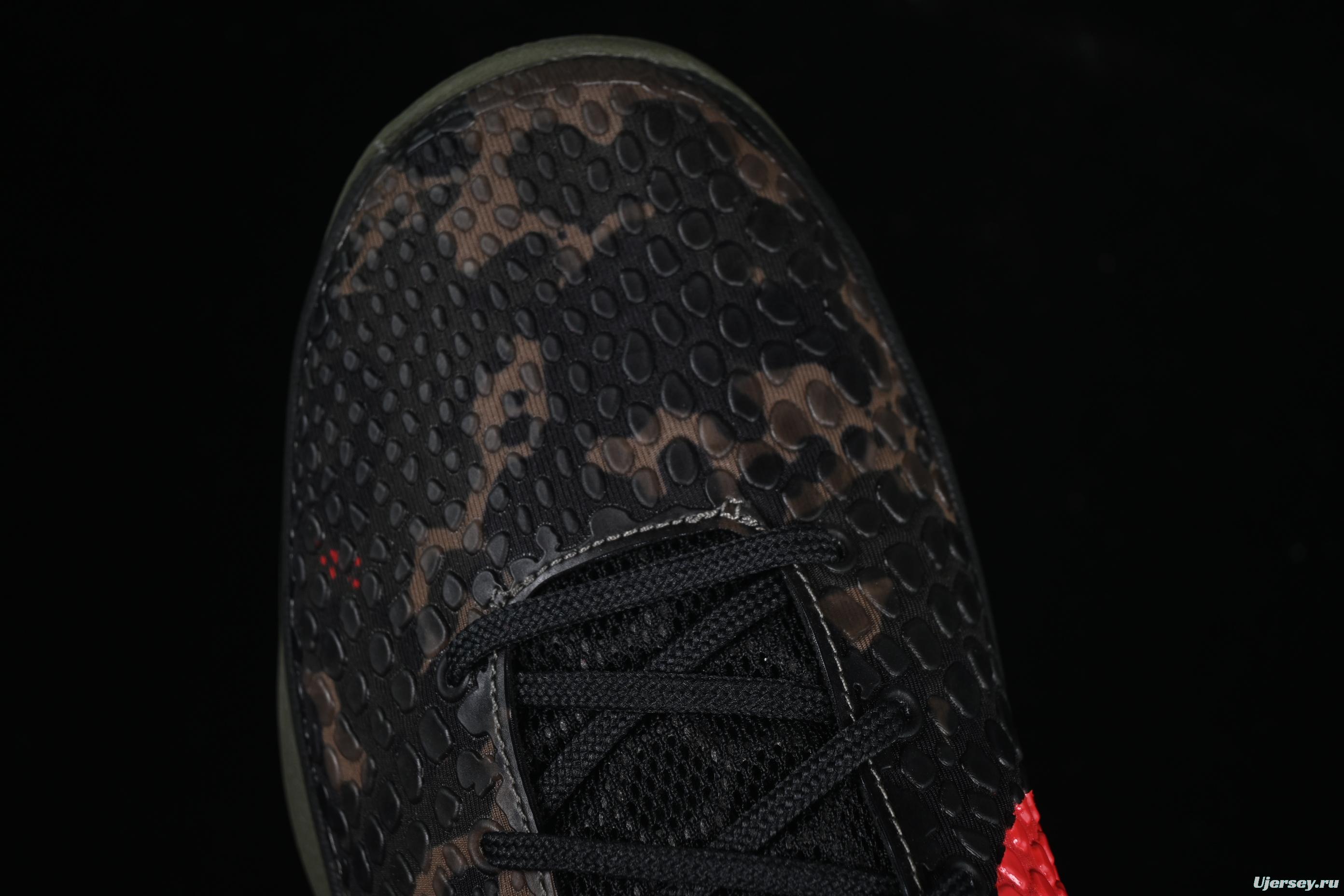 Nike Kobe 6 Protro "Reverse Grinch" Basketball Shoes - Black/Red Camo