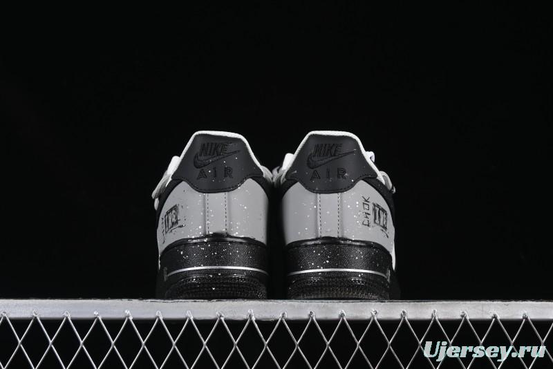 Nike Air Force 1'07 Low Star Graffiti Hand-Painted Casual Sneakers with Full-Length Air Cushion - XV7981-476