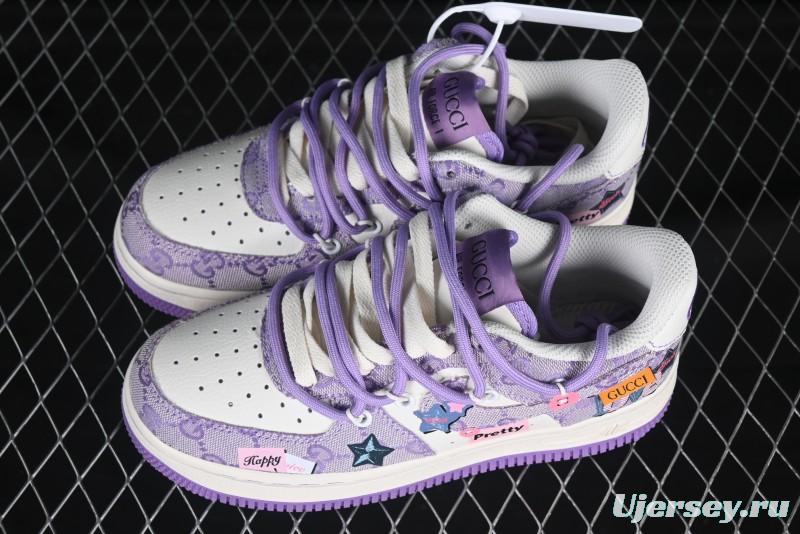 Nike Air Force 1'07 Low "Purple Star" Custom Casual Sneakers - BD7700-220