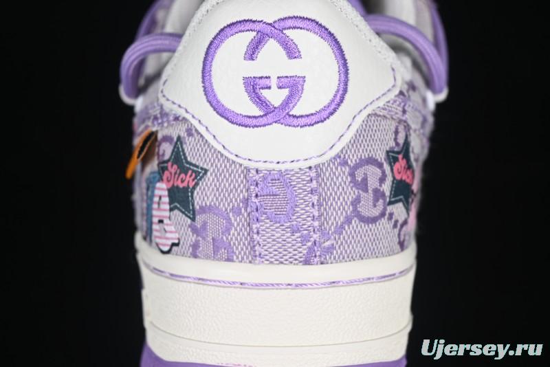 Nike Air Force 1'07 Low "Purple Star" Custom Casual Sneakers - BD7700-220