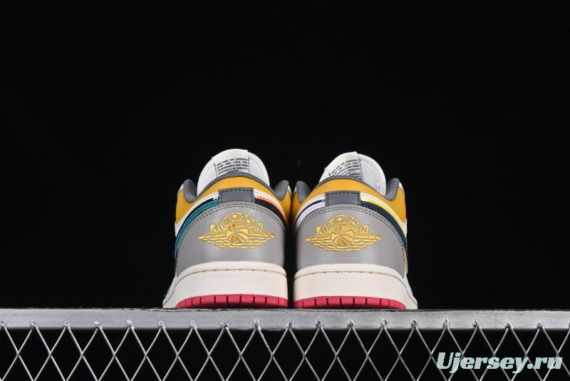 Nike Air Jordan 1 Low AJ1 Mismatched Swoosh Casual Sneakers - HV4511-133