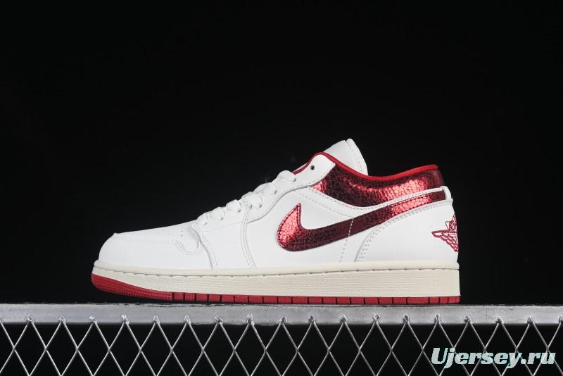 Nike Air Jordan 1 Low AJ1 White Red Low Top Casual Sneakers - HJ9338-106