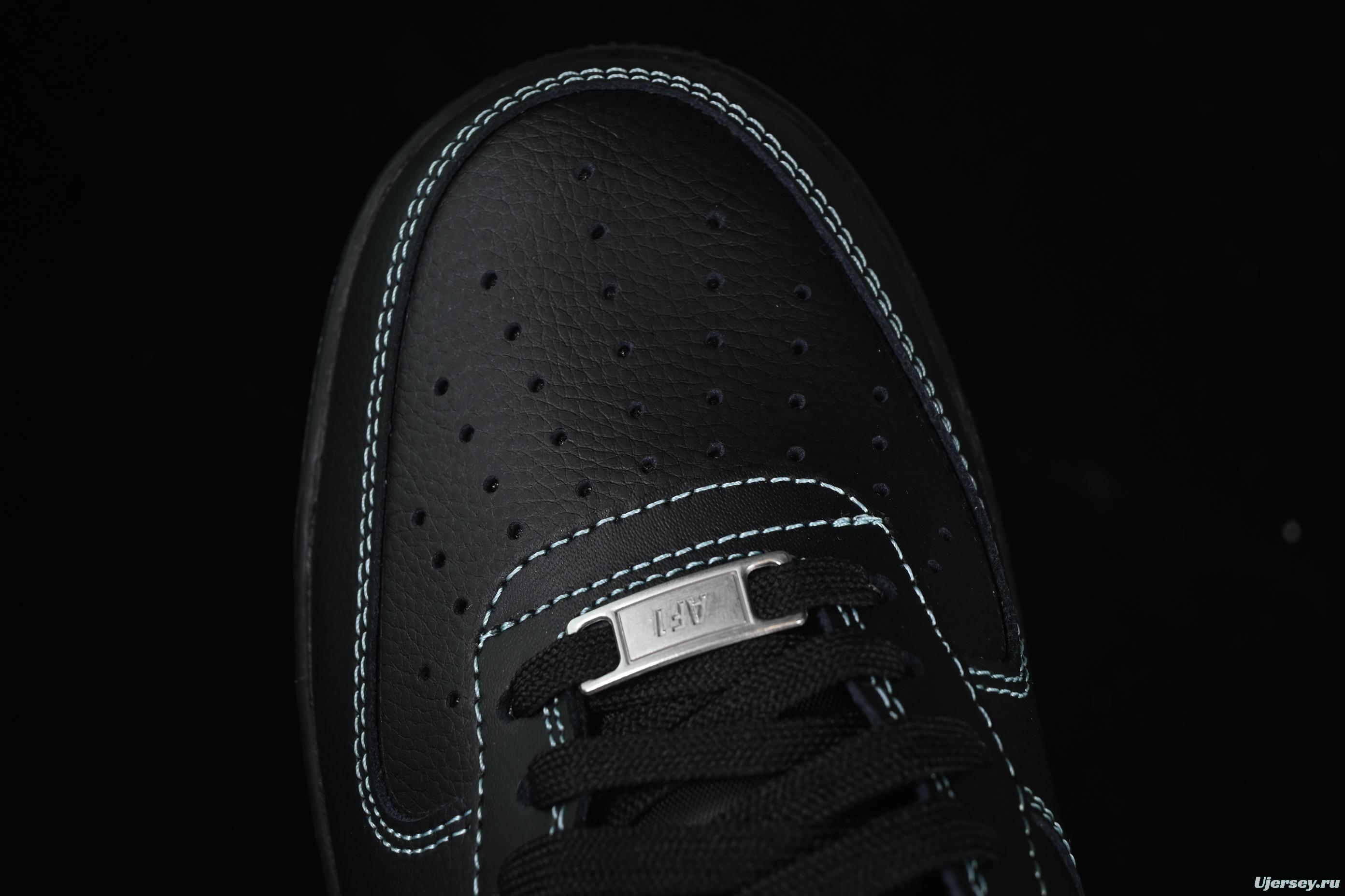 Nike Air Force 1 Low "Tiffany Blue" – Black & Aqua Classic