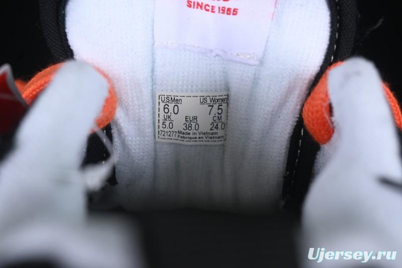 Vans Old Skool Distressed Black Canvas Sneakers with Orange Accents