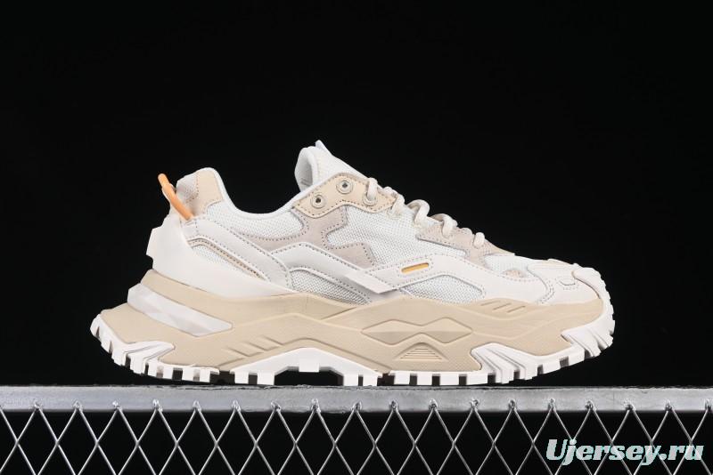 Men's Chunky Trail-Inspired Sneakers - Beige & White