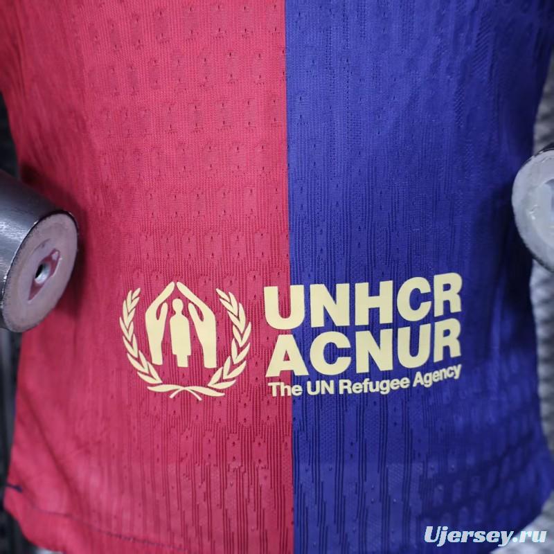 Player Version 25/26 FC Barcelona Home  with Pink "T.S. 1989" Jersey