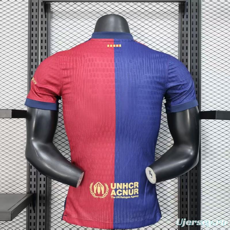 Player Version 25/26 FC Barcelona Home  with Pink "T.S. 1989" Jersey