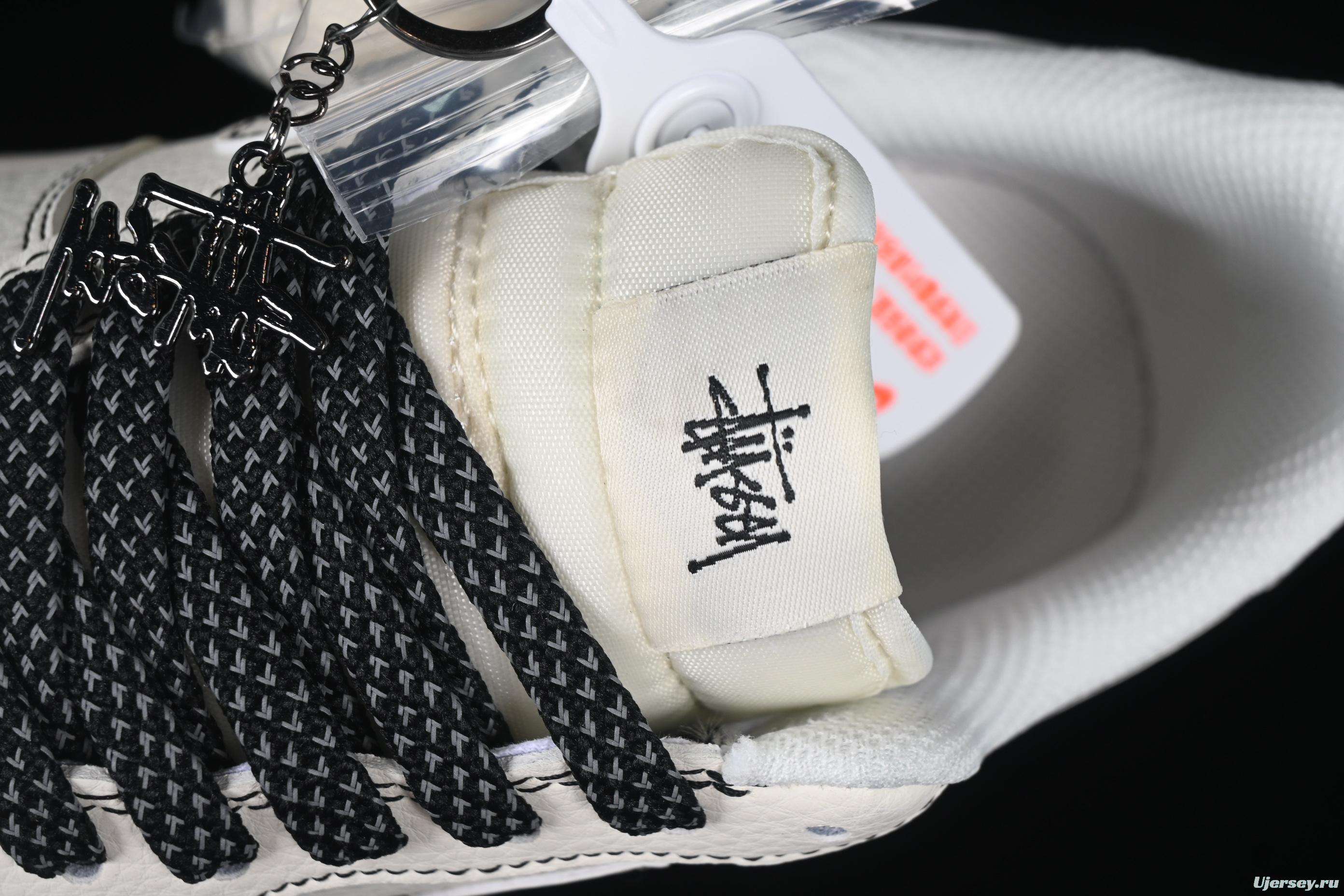 Nike Air Force 1 '07 Low Stussy Collaboration Black Swoosh Casual Sneakers - HH7518-062