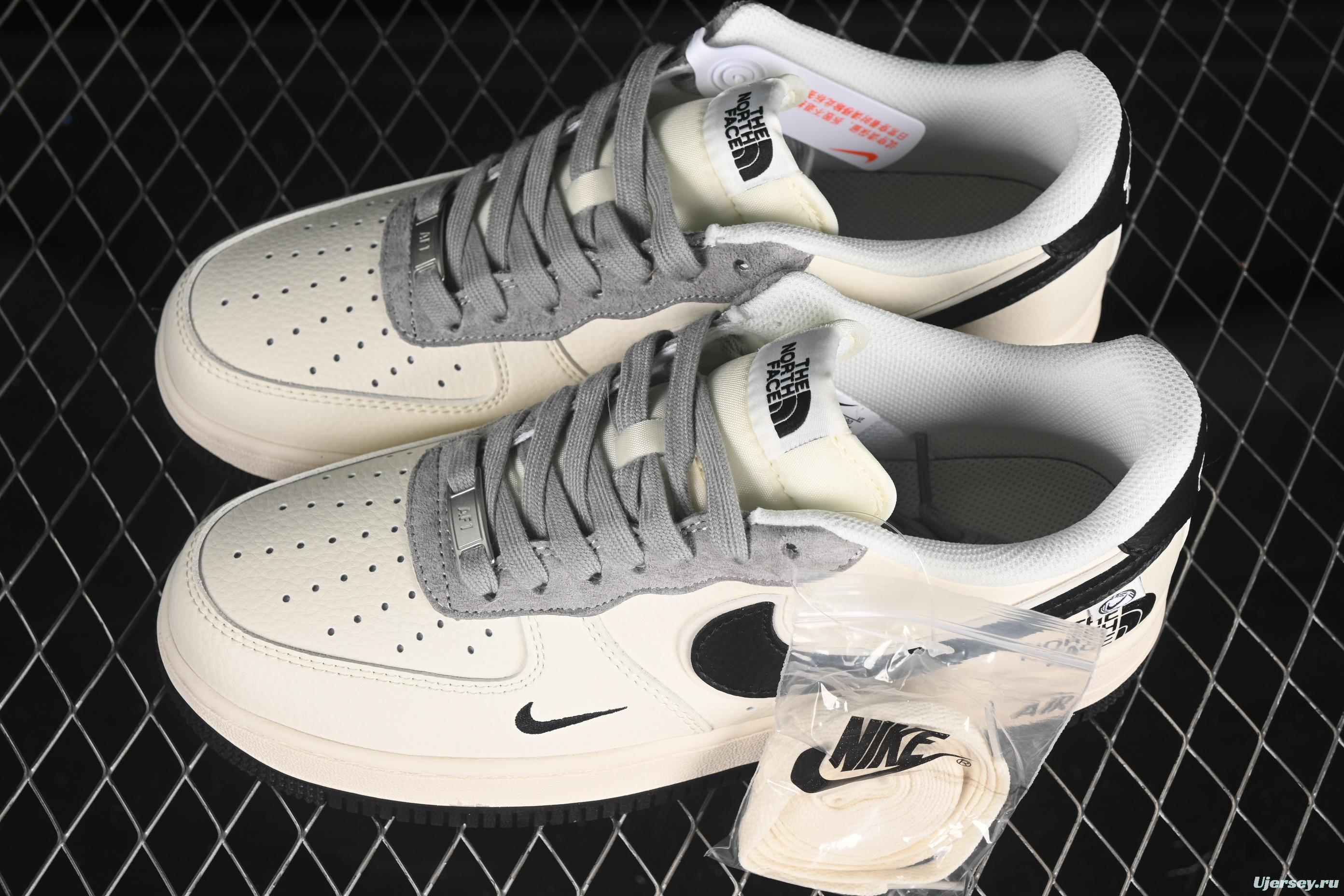 Nike Air Force 1 '07 Low The North Face Collaboration Beige Black Swoosh Casual Sneakers - XZ6188-190