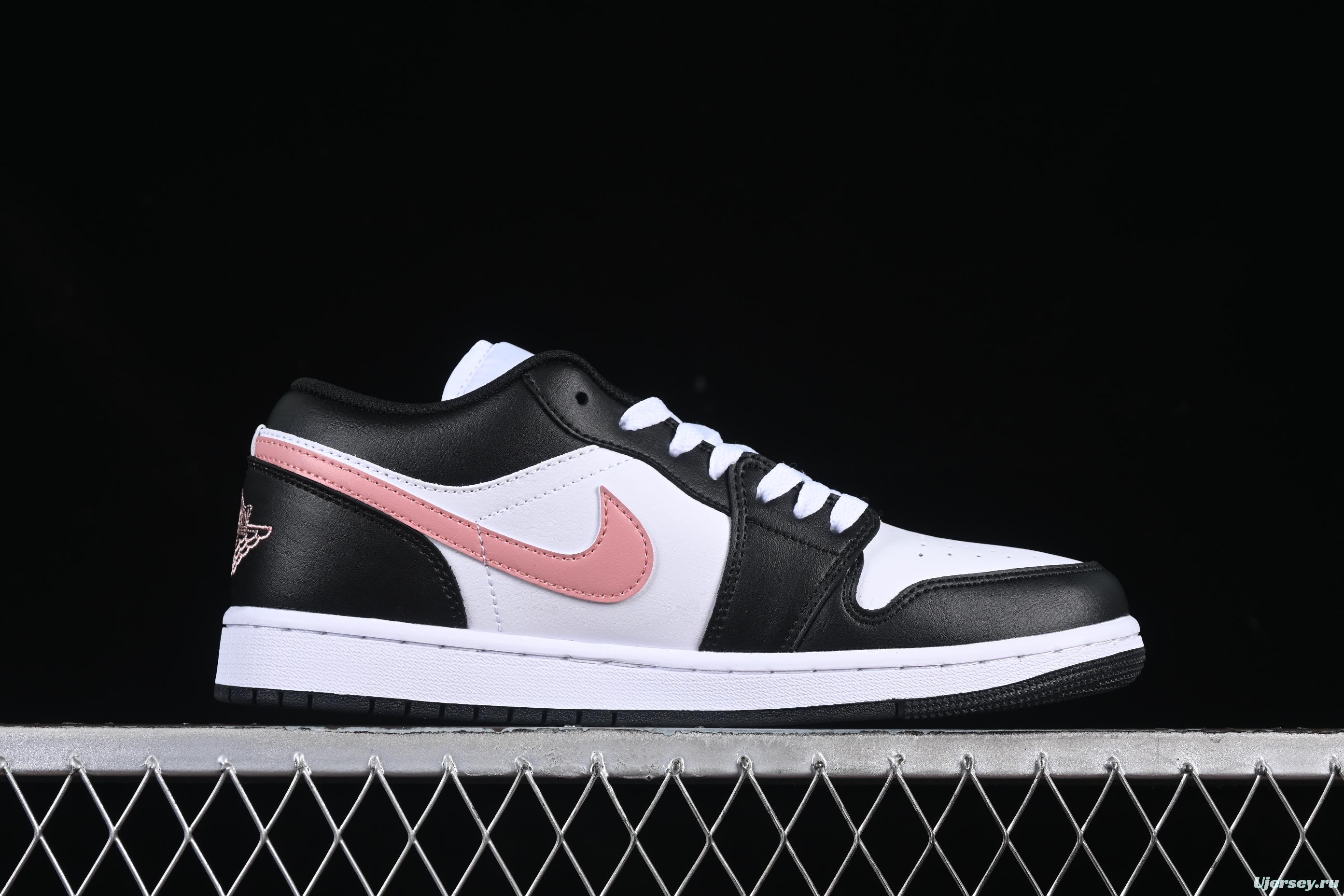 Nike Air Jordan 1 Low AJ1 Casual Sneakers in Black White Pink - 553558-165