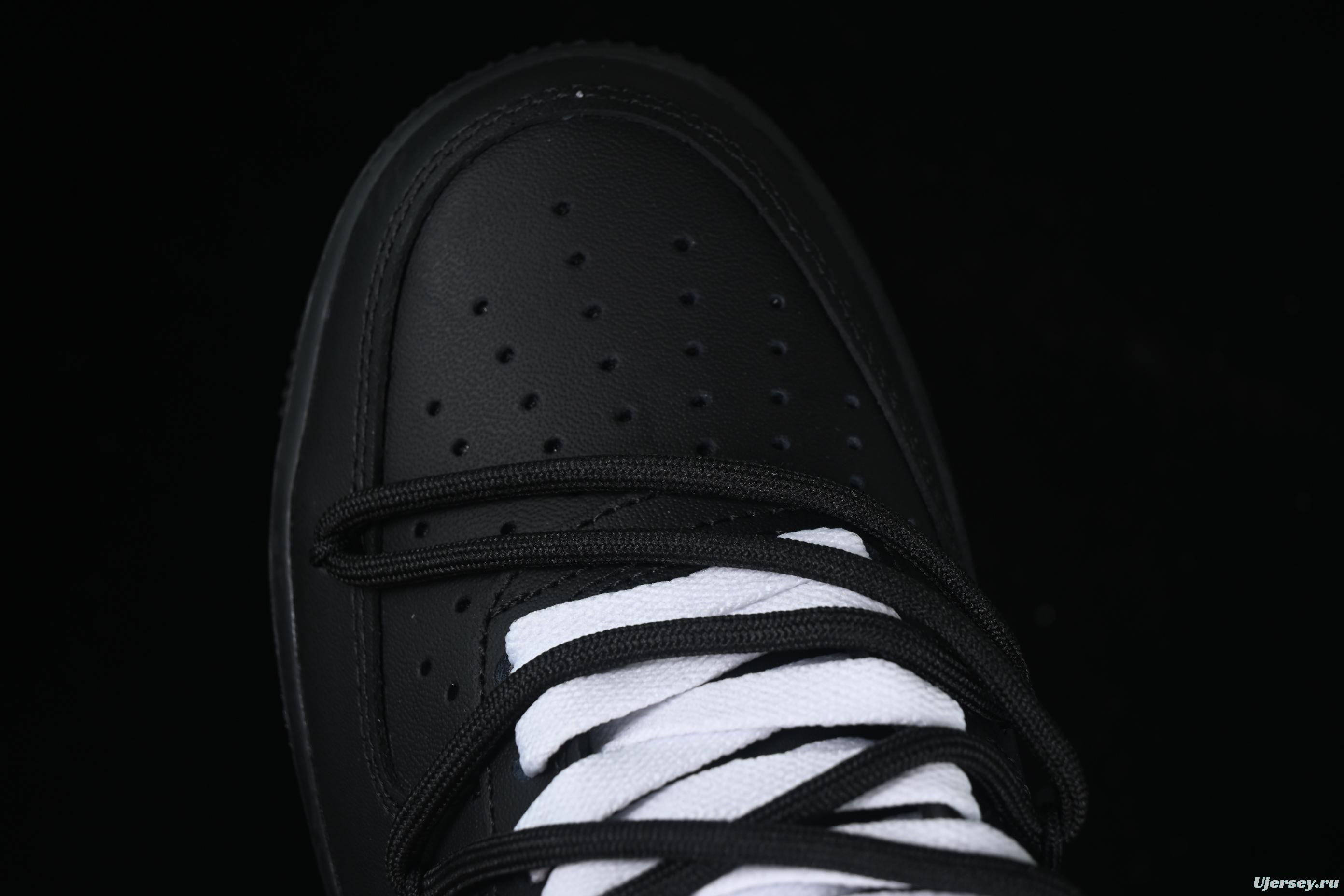 Nike Air Force 1'07 Low Casual Sneakers with 2D Daisy Black White Graffiti Hand-Painted Design - CK0316-063