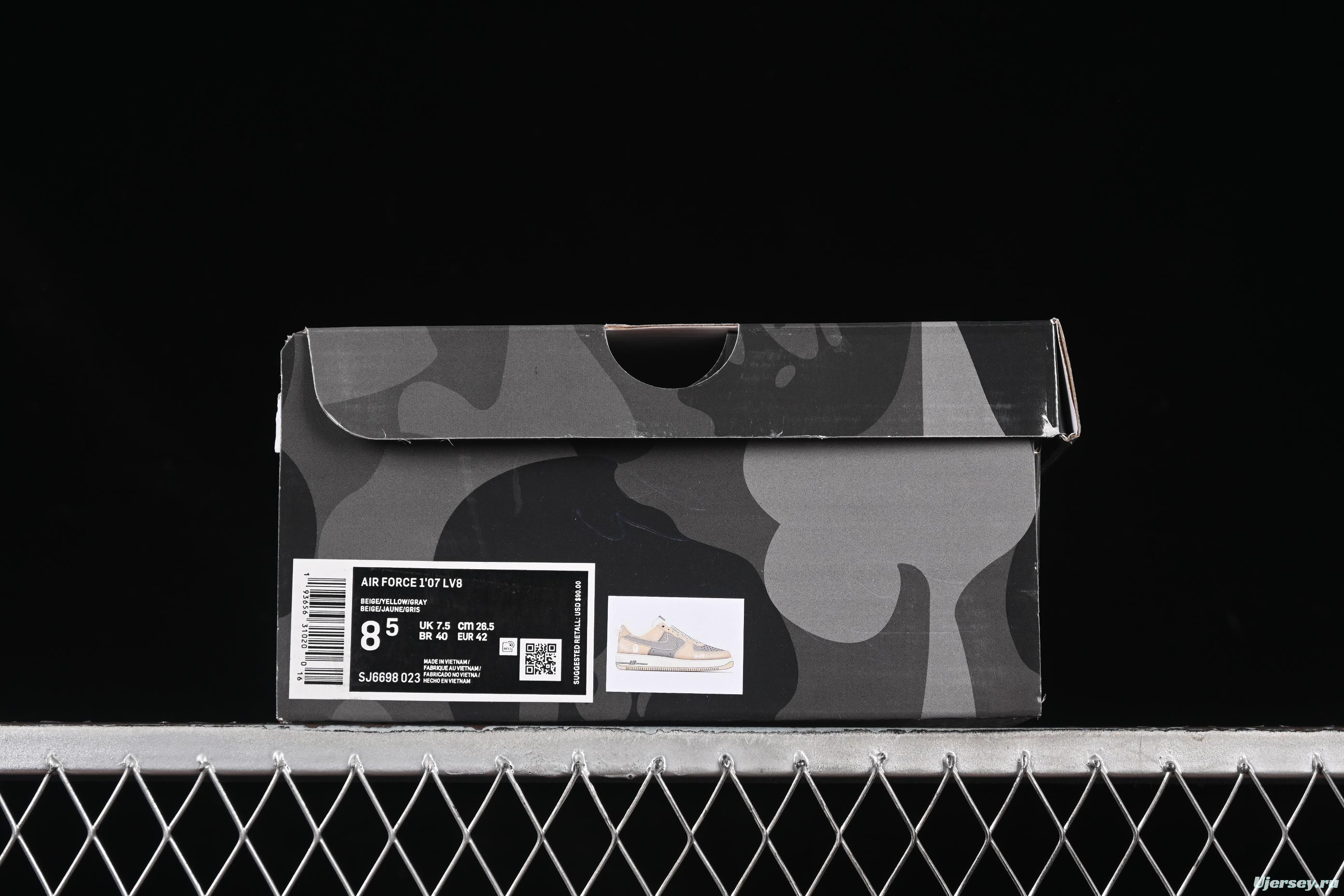 Nike Air Force 1 '07 Low Supreme Collaboration Sneakers with Red Snake Swoosh - SJ6698-023