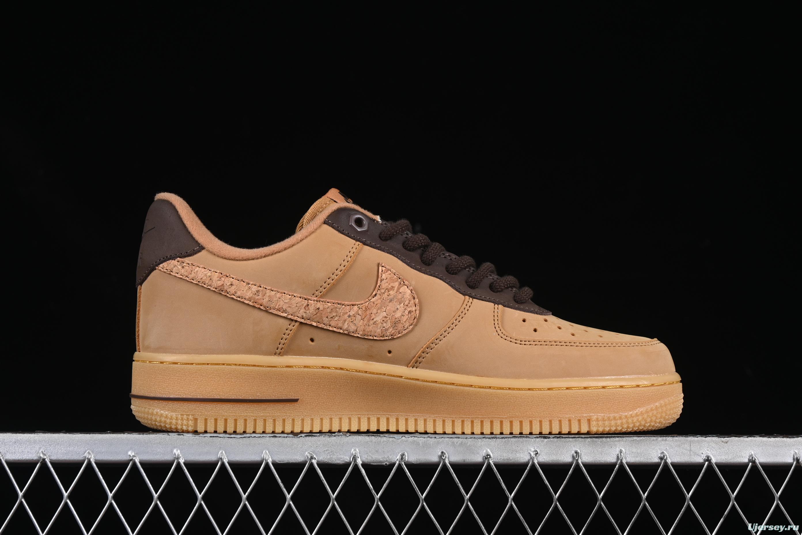 Nike Air Force 1'07 Low Wheat Casual Sneakers with Full-Length Air Cushion - CJ9179-200