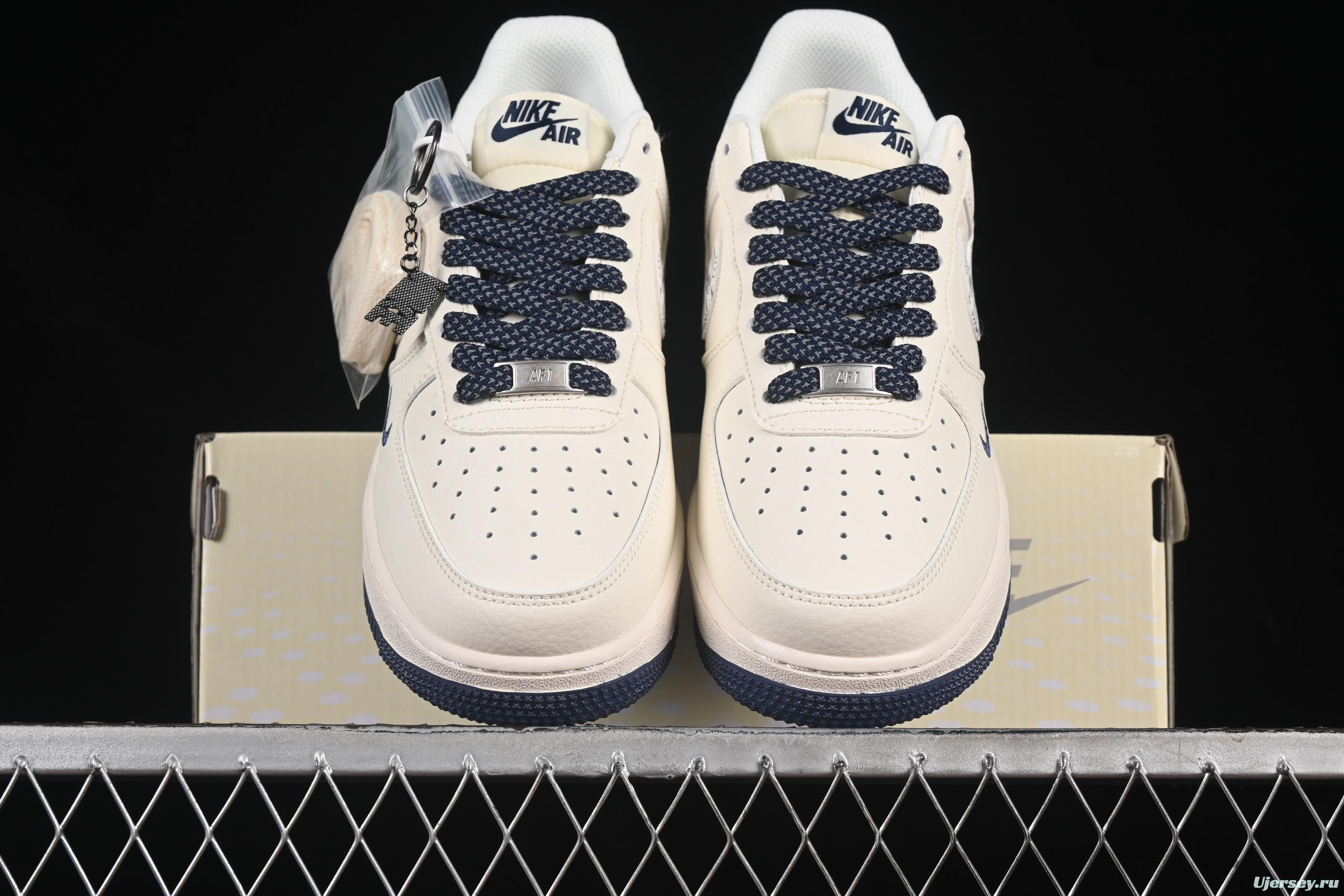 Nike Air Force 1'07 Low Collaboration Sneakers in Dark Blue with Mini Swoosh Logo - HH7518-047