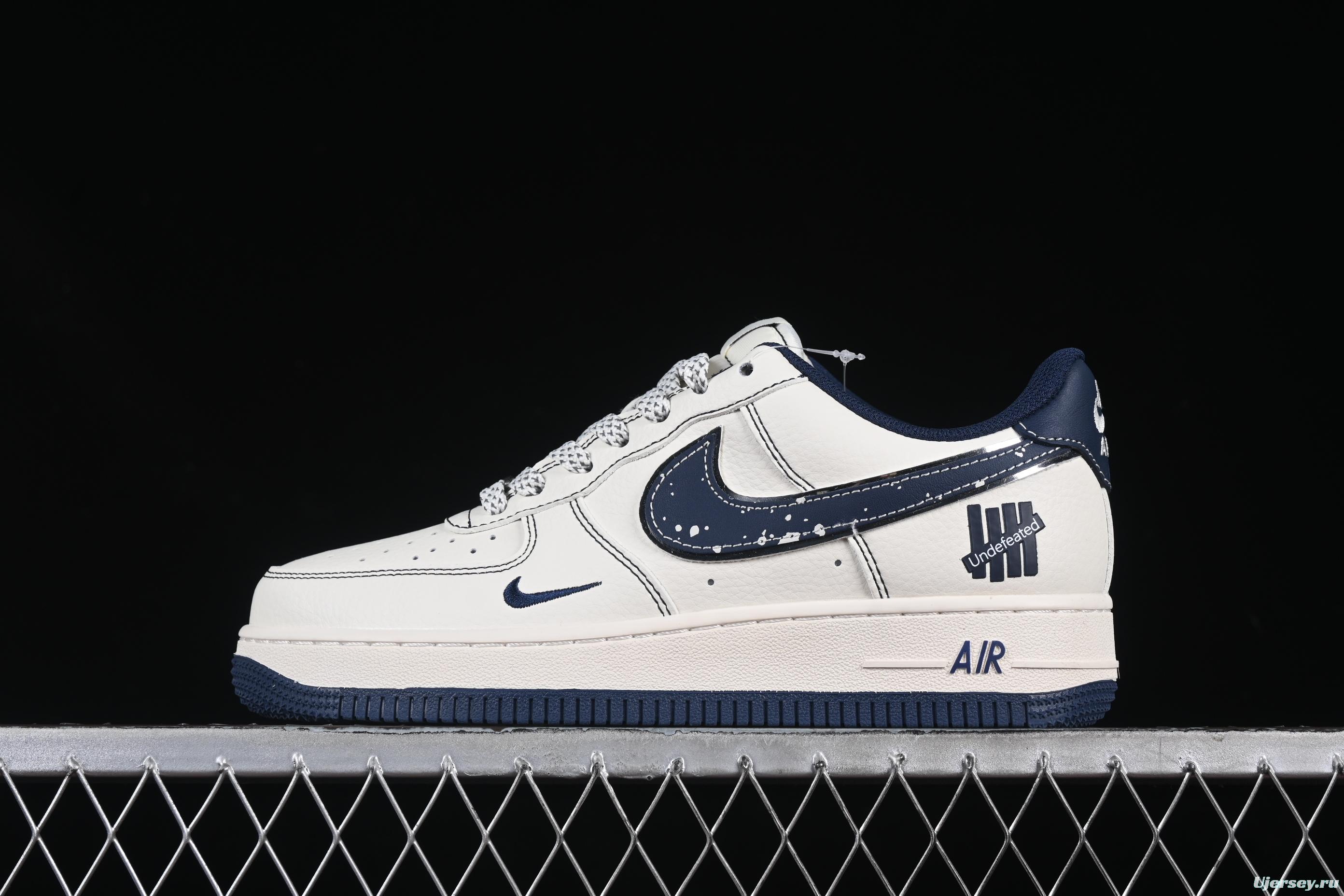 Nike Air Force 1 '07 Low UN Collaboration Navy Splatter Swoosh Casual Sneakers - XS1958-522