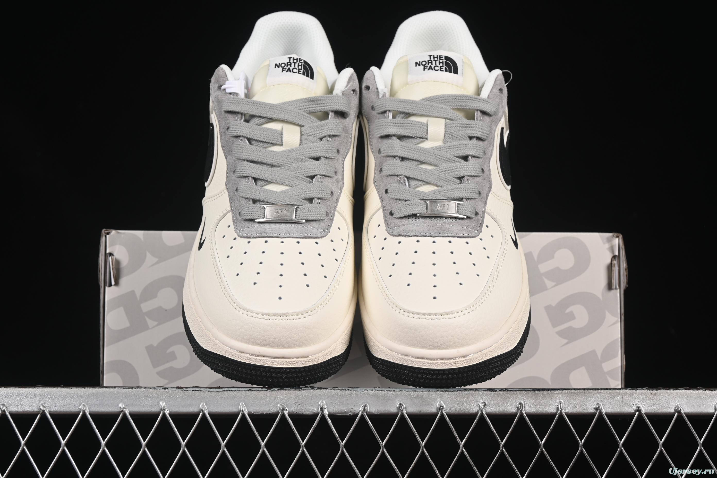 Nike Air Force 1 '07 Low The North Face Collaboration Beige Black Swoosh Casual Sneakers - XZ6188-190
