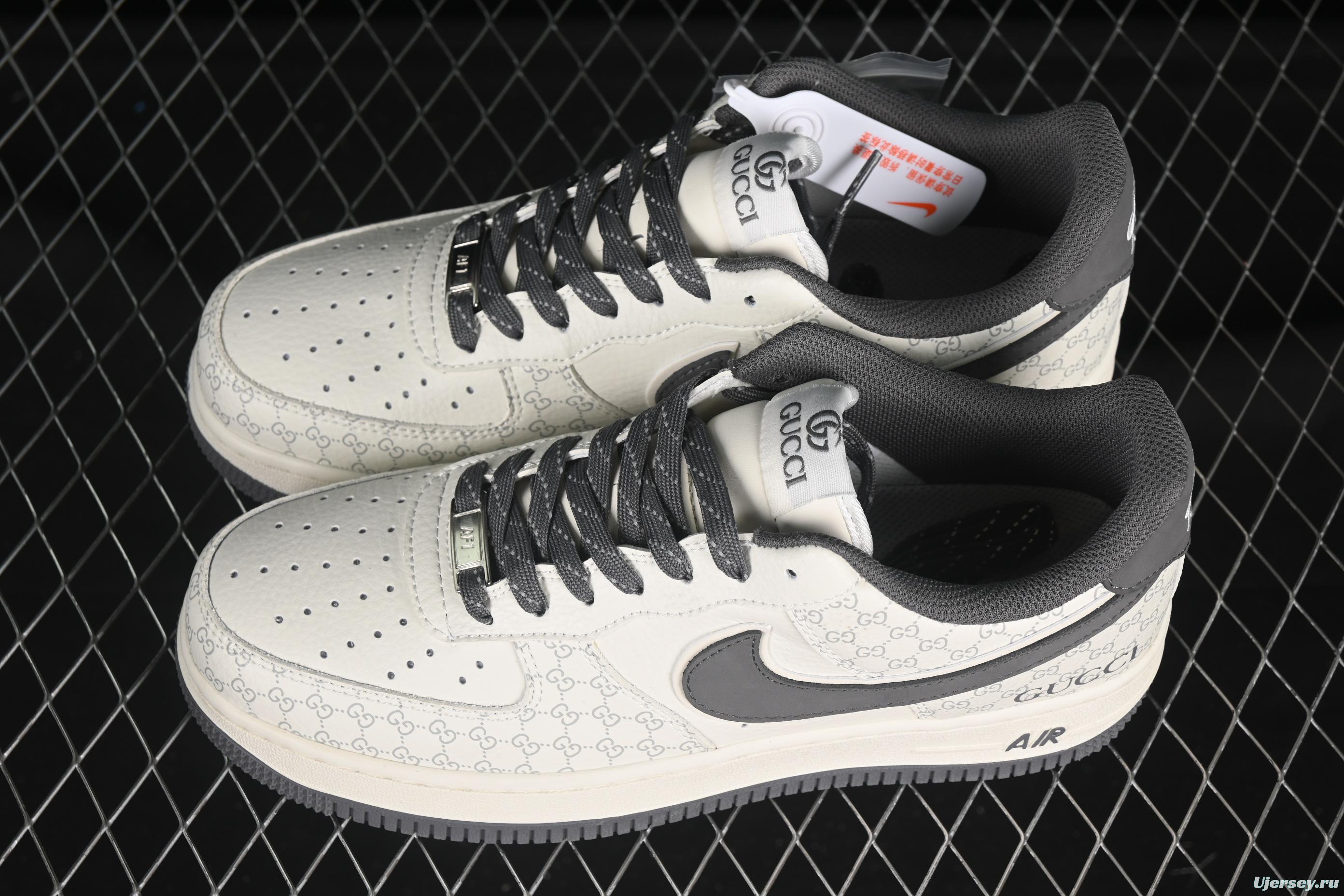 Nike Air Force 1 '07 Low Gucci Collaboration Classic Grey Pattern Casual Sneakers - CS5288-003