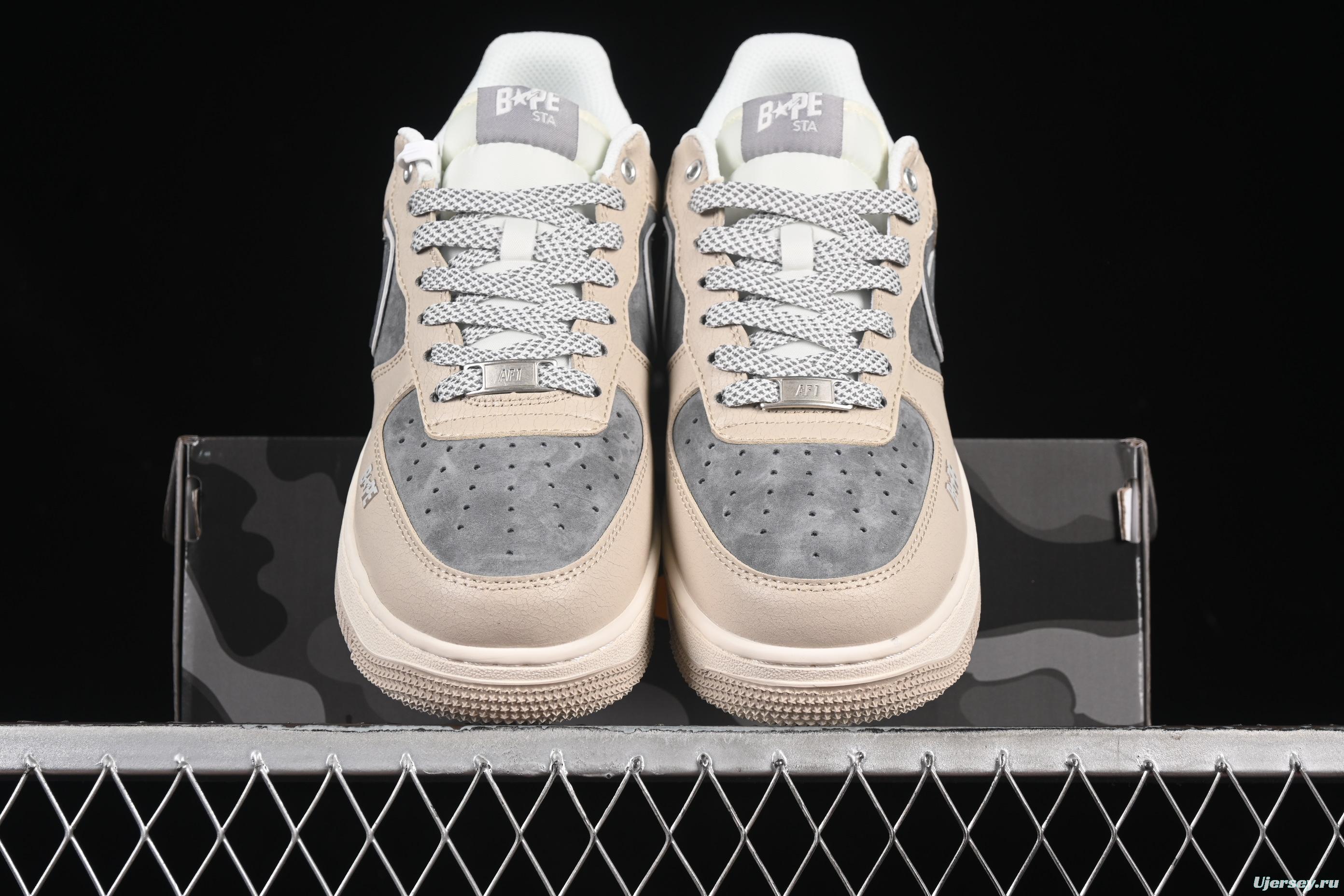 Nike Air Force 1 '07 Low Supreme Collaboration Sneakers with Red Snake Swoosh - SJ6698-023