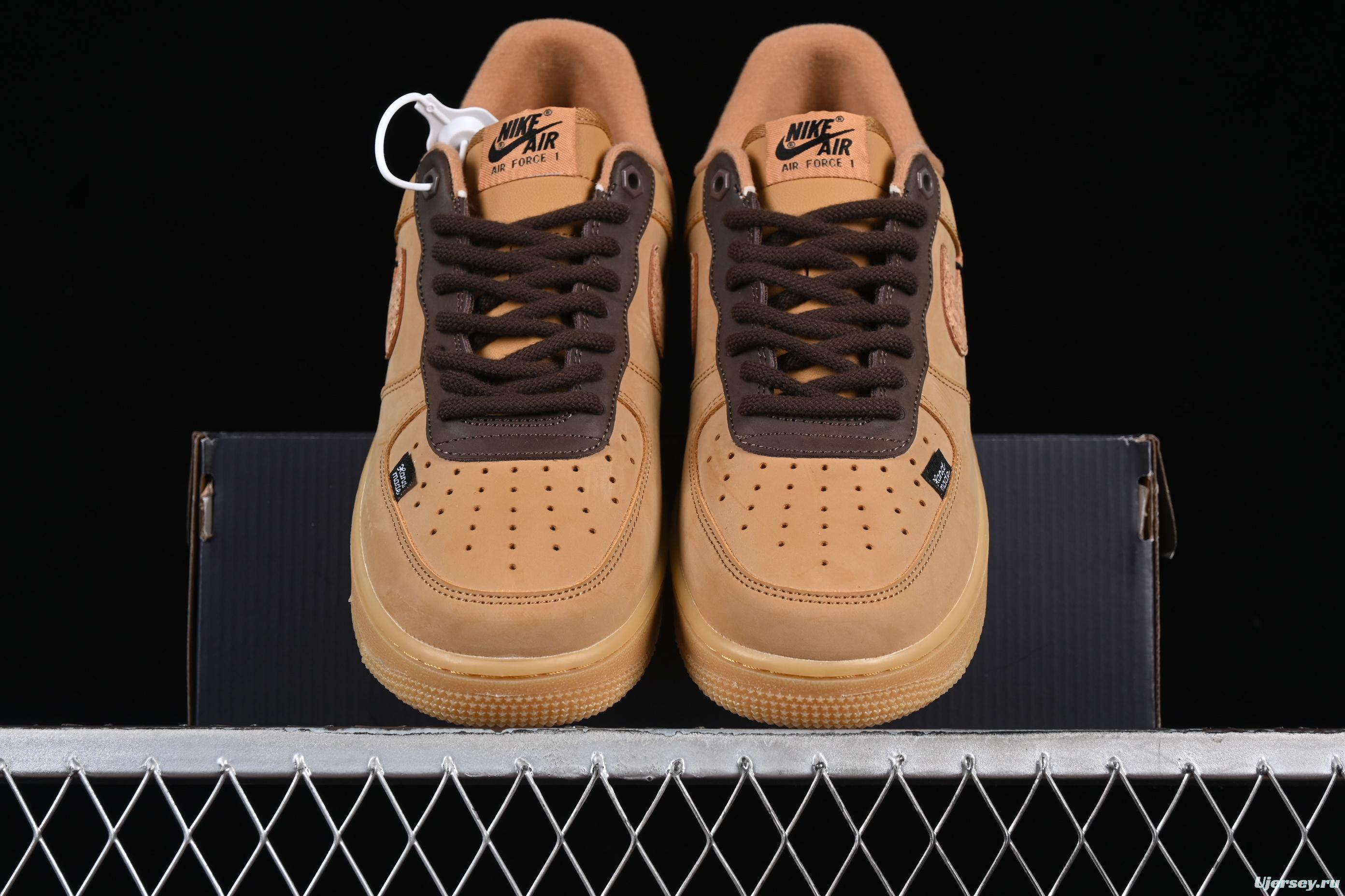Nike Air Force 1'07 Low Wheat Casual Sneakers with Full-Length Air Cushion - CJ9179-200