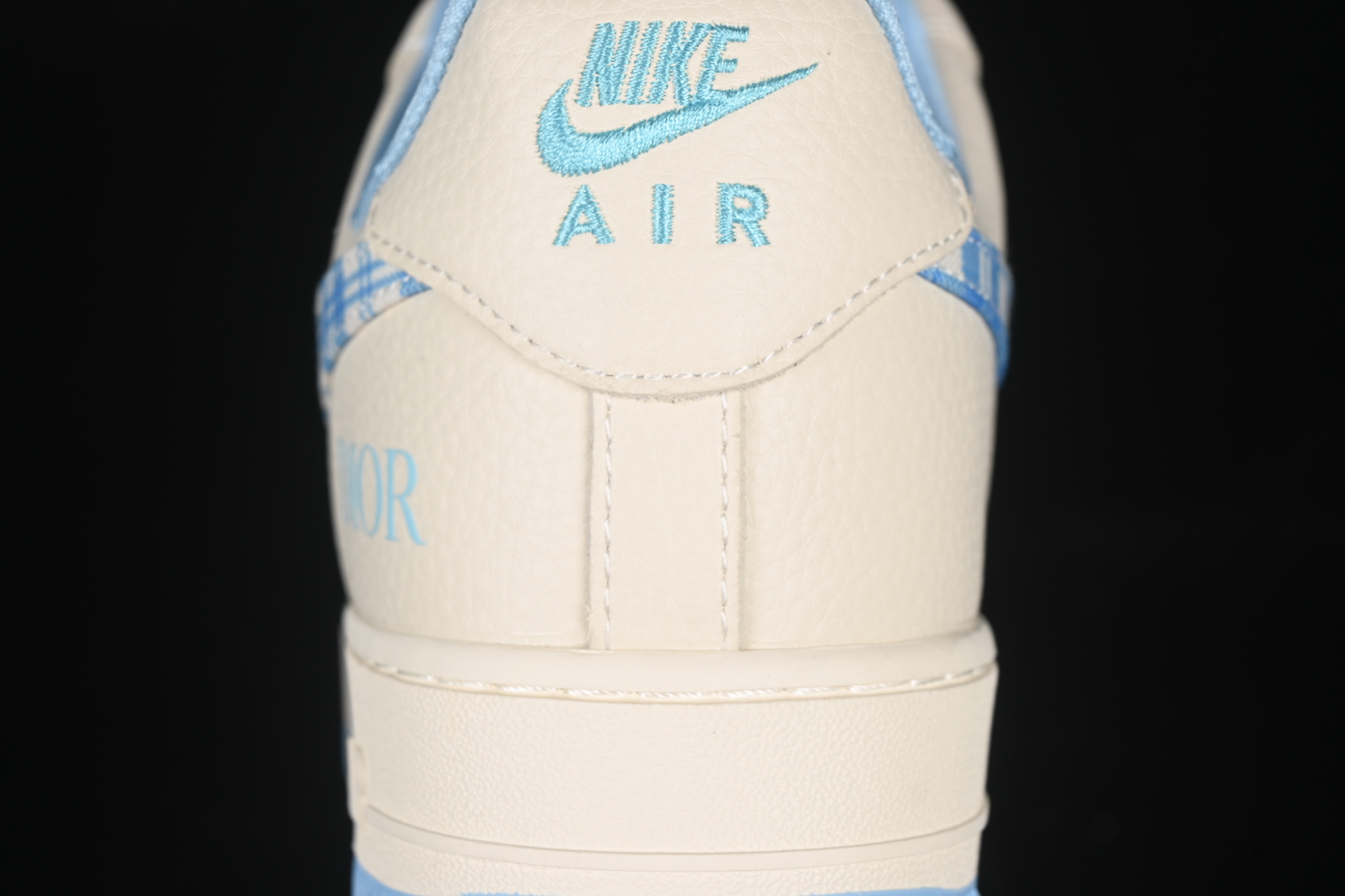 Nike Air Force 1'07 Low Dior Collaboration Beige Blue Checkered Casual Sneakers - KK1988-072