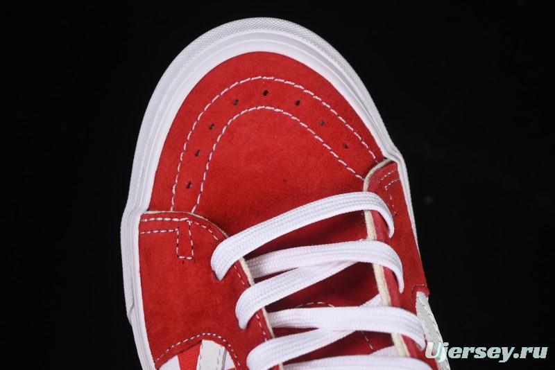 Vans Sk8-Low White Red Checkerboard Slip-Resistant Casual Skate Shoes - VN0A4UUK4W9