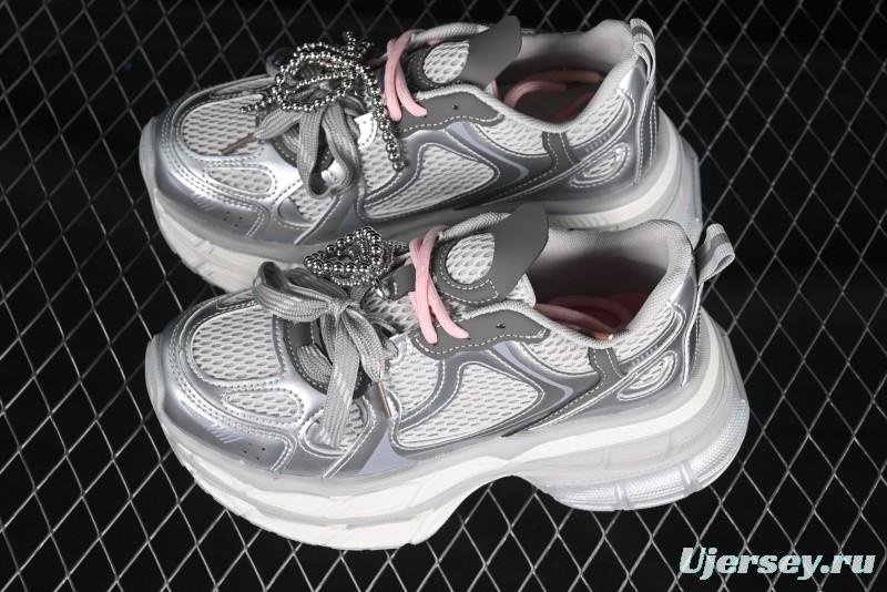 GG-CC Thick Sole Casual Running Shoes with Fashionable Design - G25S2507 Silver