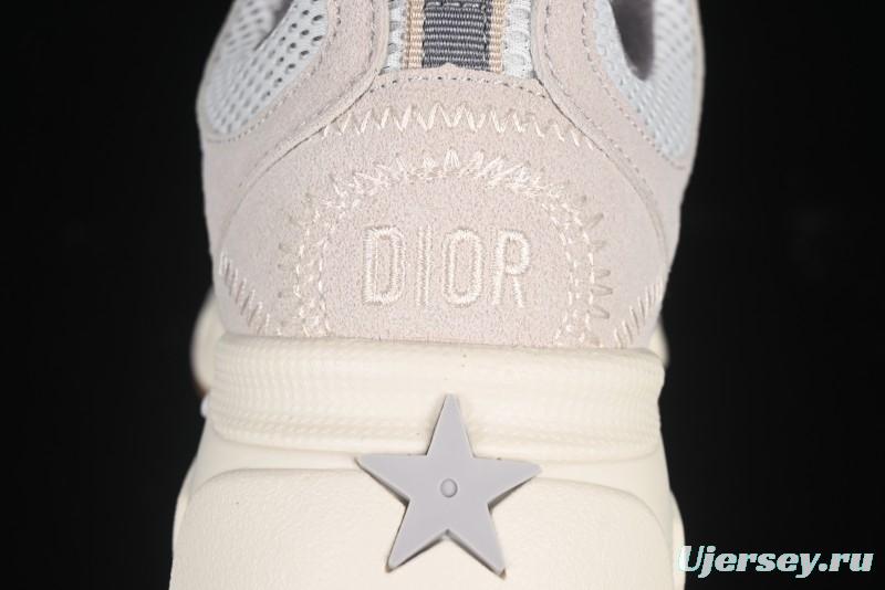 Dior Chrono Round Toe Lace-Up Lifestyle Casual Running Sneakers - 24W Beige