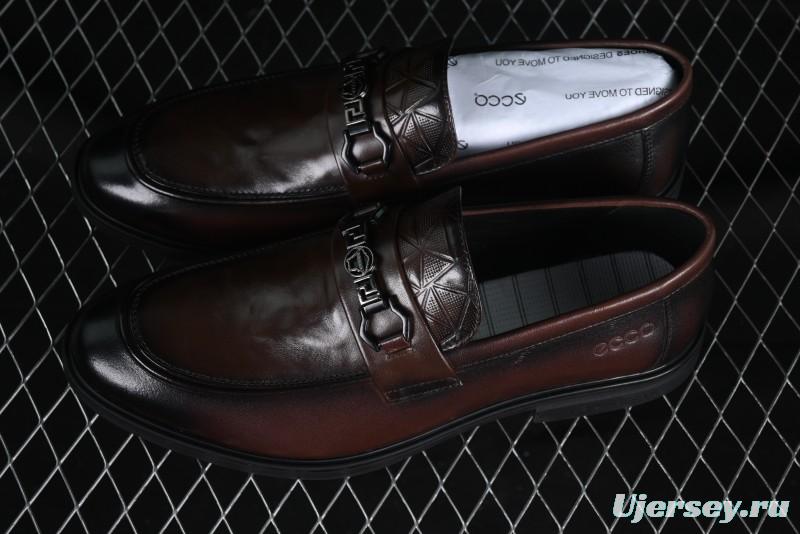 ECCO London Collection Slip-On Business Men's Leather Shoes with Wide Toe Design and Innovative Sole - 61160801002